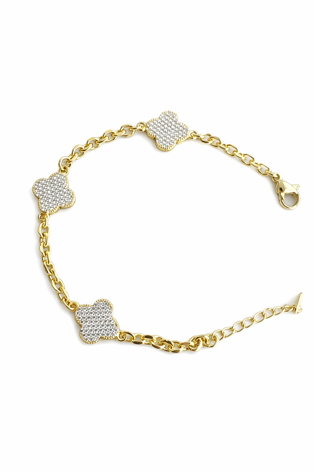 Zirkon Taş Üç Yoncalı Bileklik