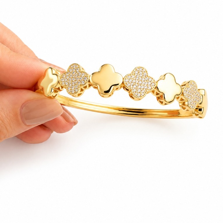 Çiçek Trend Bileklik Gold