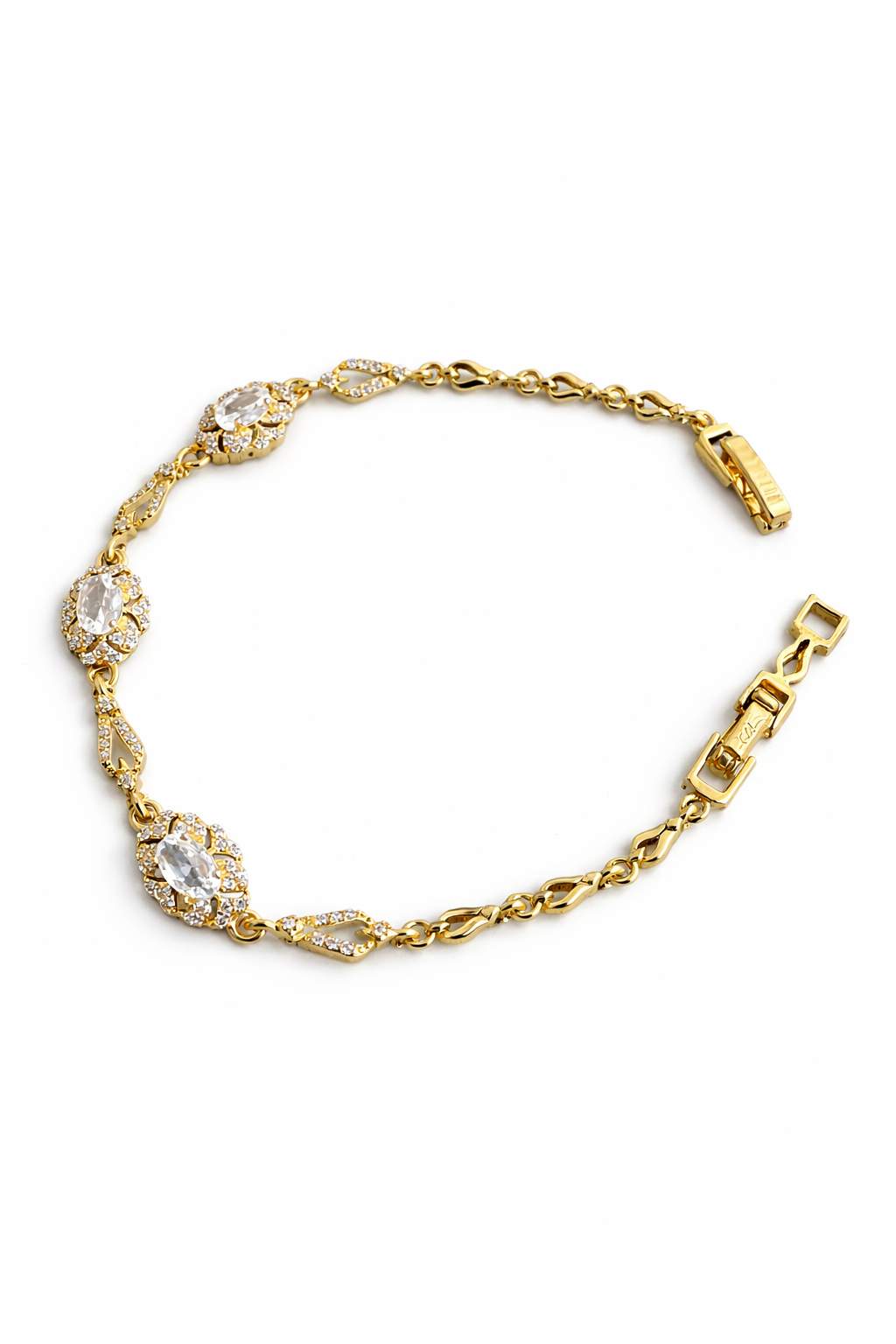 Oval Zirkon Taşlı Vintage Bileklik