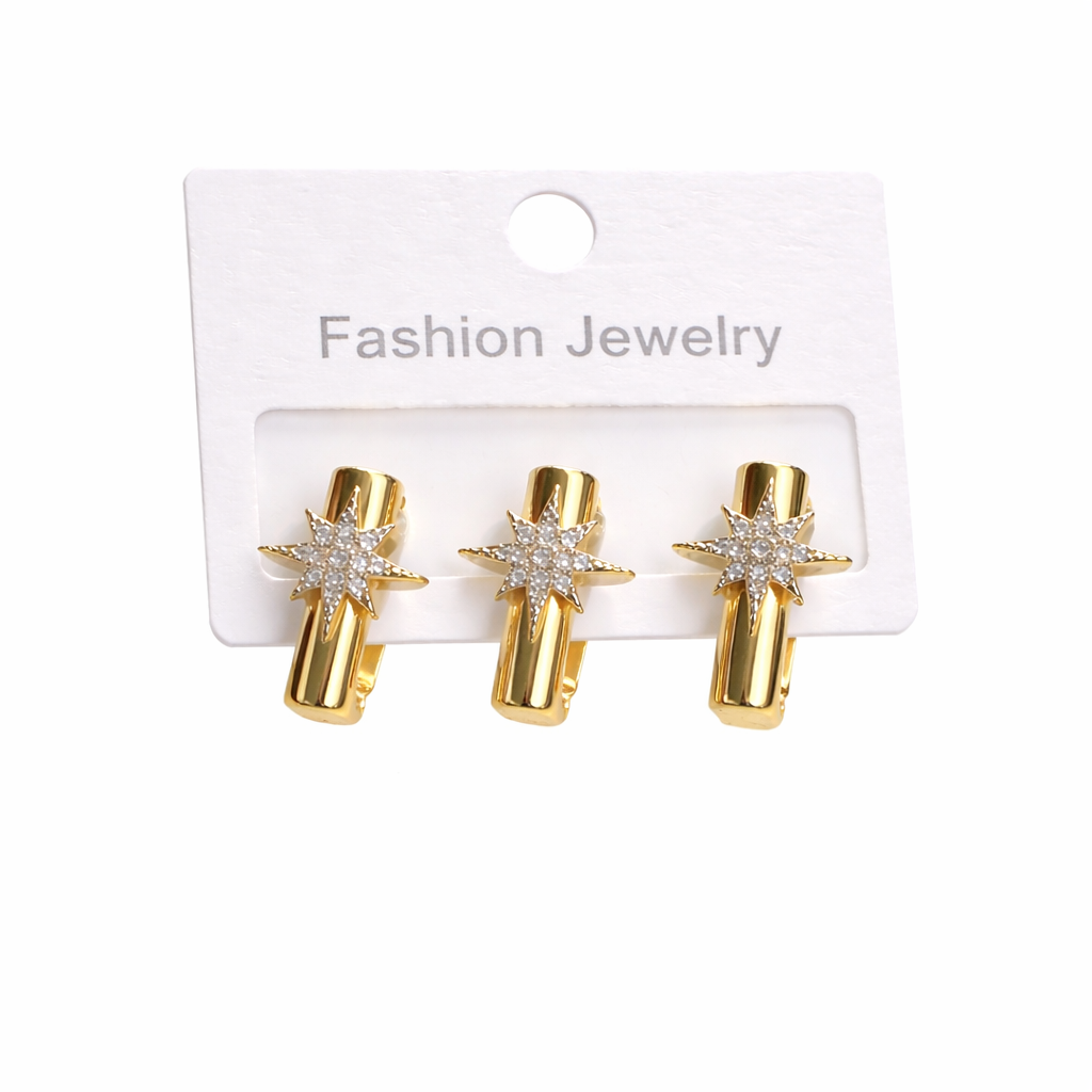 Yıldızlı 3lü Kombin Küpe