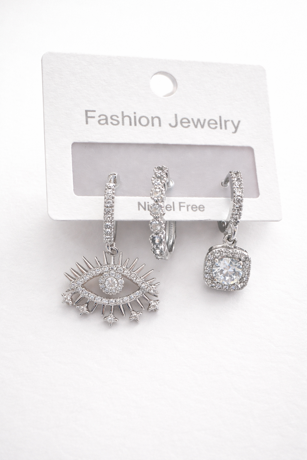 Gözlü Silver Kombin Küpe